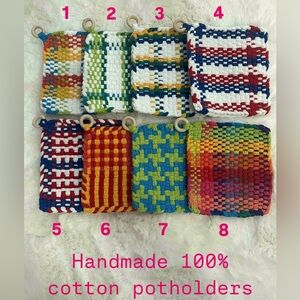 Colorful Handmade 100% cotton Woven Pot Holders $15 each